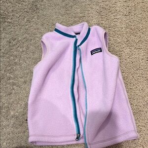 Patagonia Lavender Synchilla Fleece Vest with Turquoise Trim